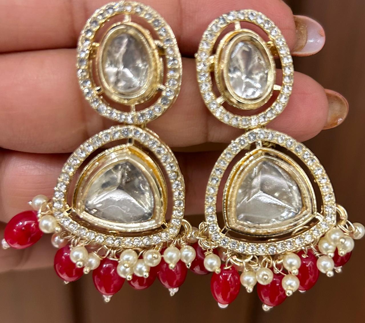 Ethnic Diamond Pearl Earing