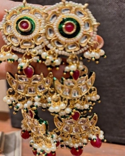 Chand Jhumka – Kundan & Pearls