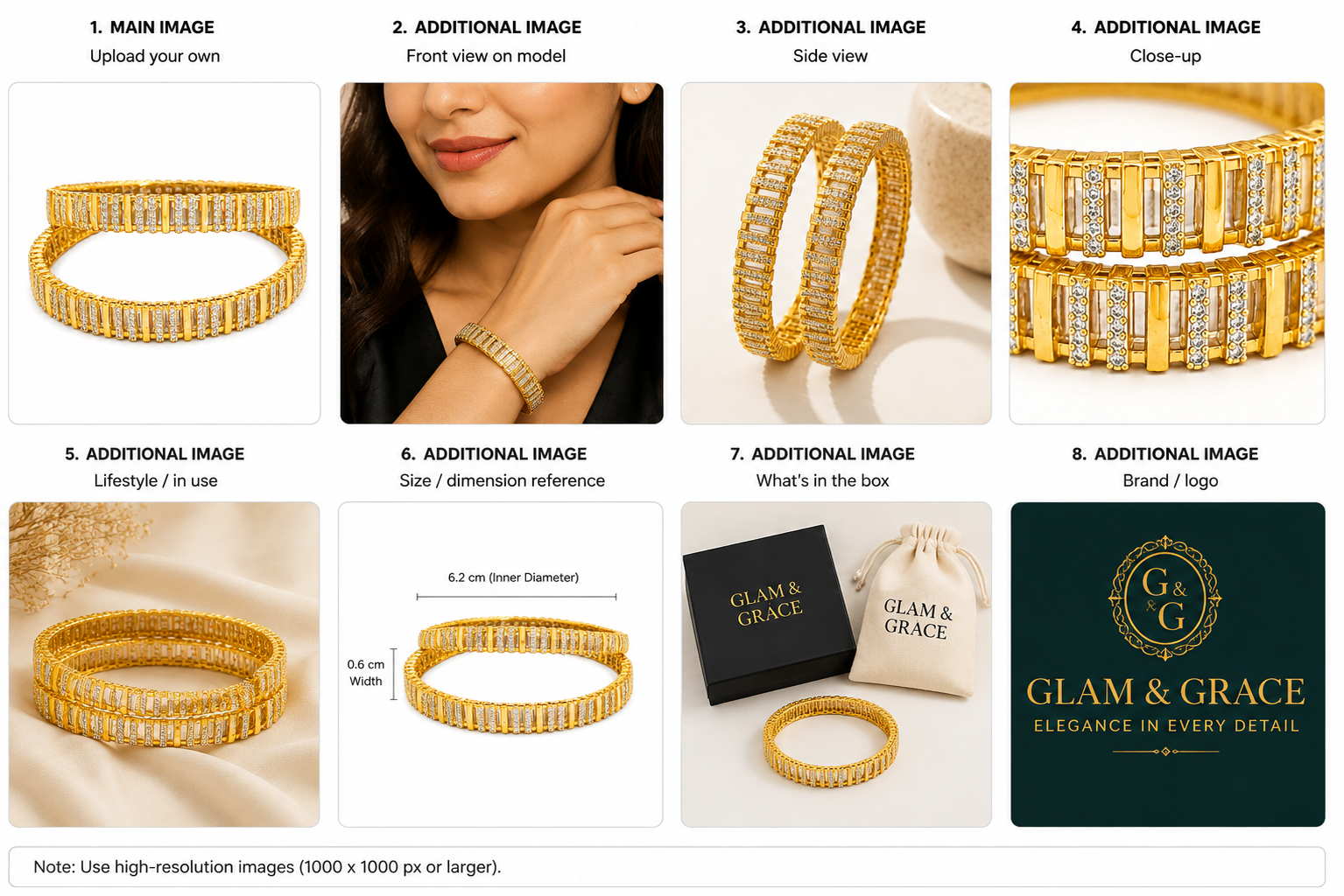 Radiant Gold Stone-Detail Bangle Set