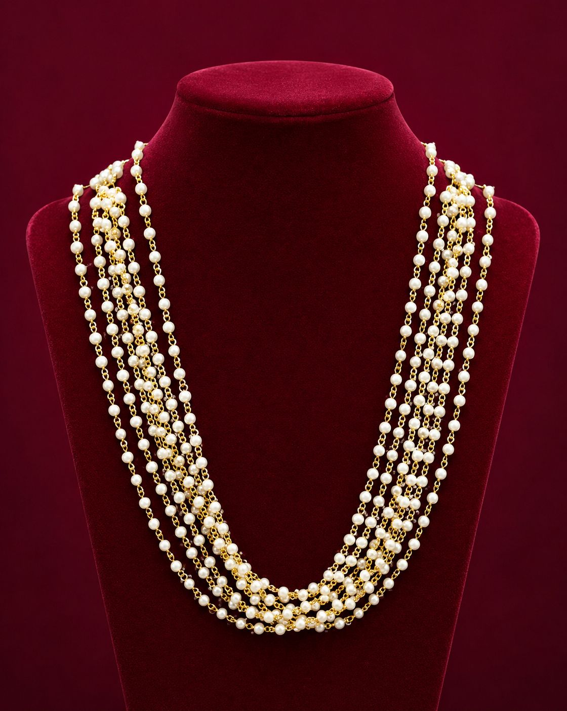 Multi-Strand Pearl & Gold-Tone Layered Necklace