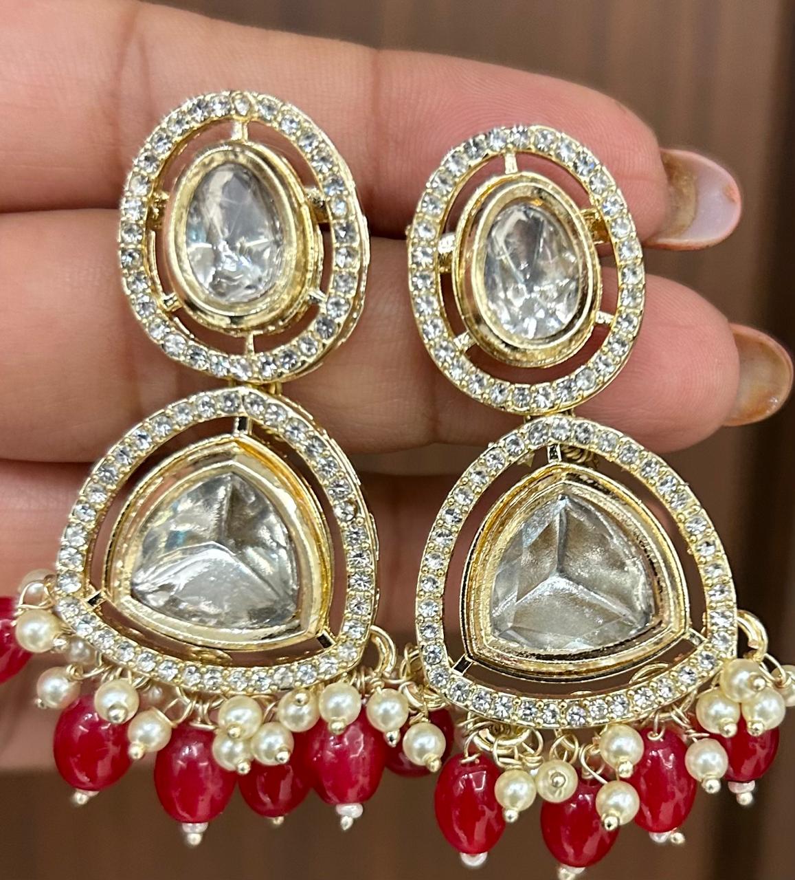 Ethnic Diamond Pearl Earing