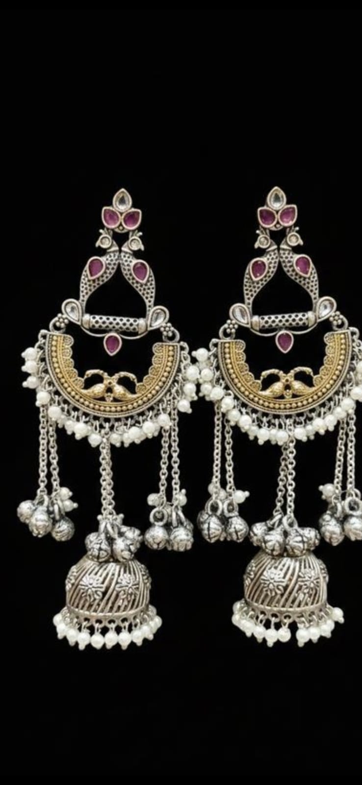 German Silver Gold Polish Earrings