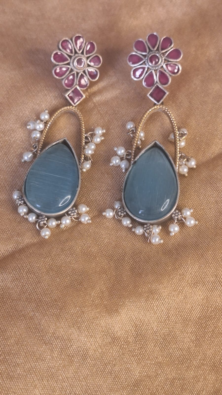 Traditional Pure Kundan Pearl Jewelry (German Silver Base)
