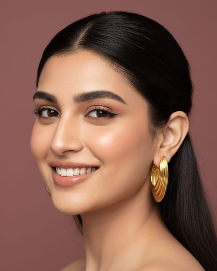Classic Gold-Tone Textured Hoop Earrings